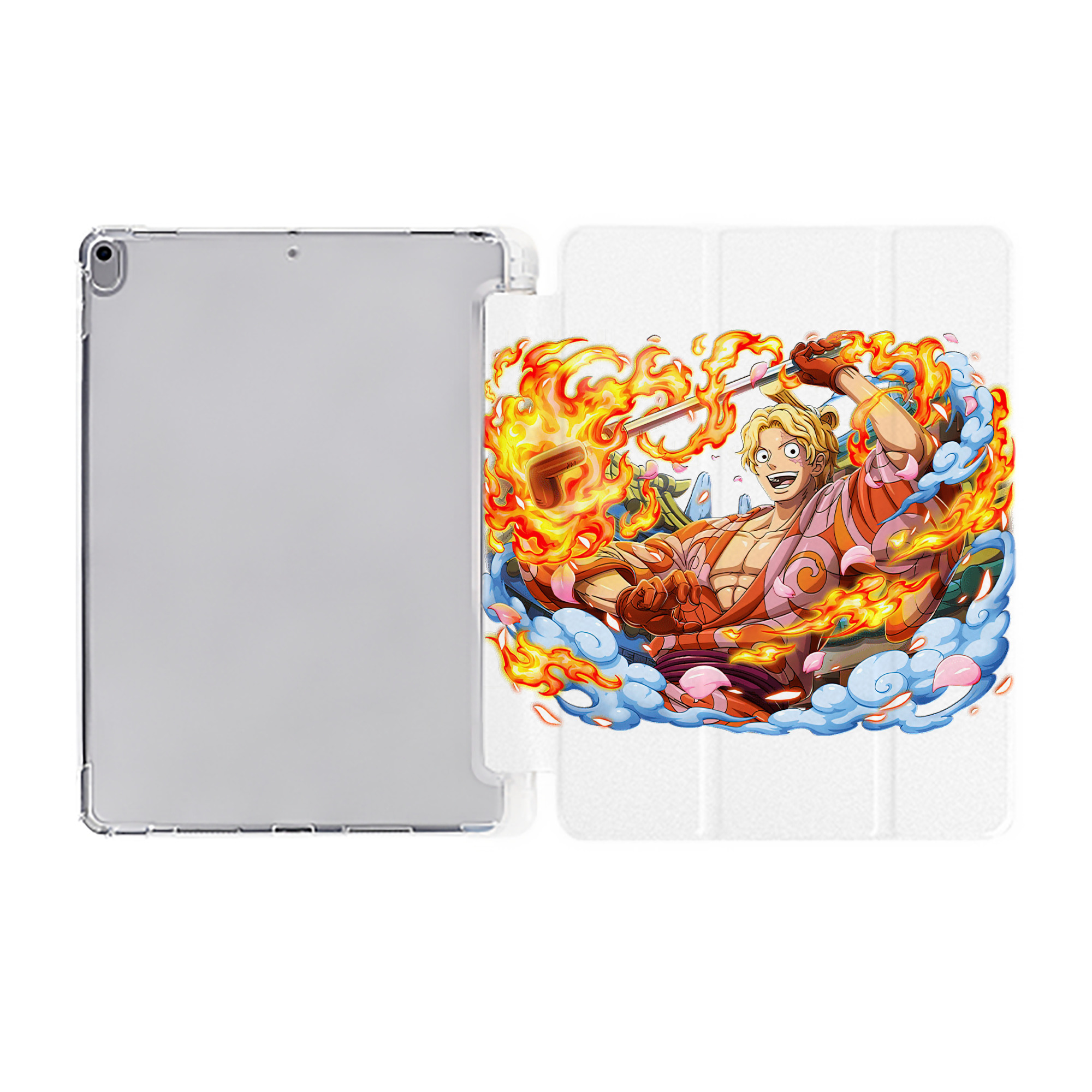 （画像用） ワンピース サンジ ONE PIECE Sanji IPad ケース ペン収納付き 三つ折りスタンド PUレザー×シリコン 対応機種9.5/10.5/10.9インチ